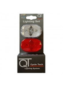 Sada přední a zadní světlo blikačka QT Cycle Tech 3-diody, červené a bílé