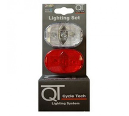 Světlo přední zadní sada QT Cycle Tech 3-diody