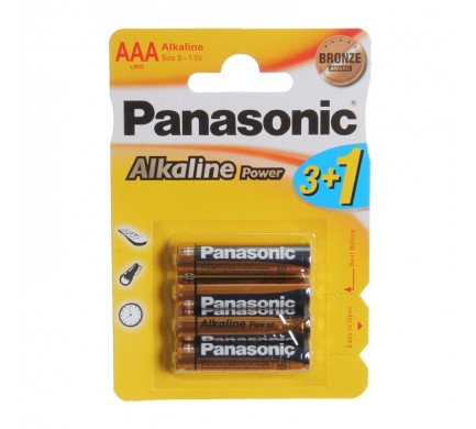 Baterie mikrotužková AAA LR03 Alkalika Panasonic blistr 4 ks