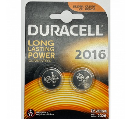 Baterie knoflíková CR 2016 Lithium Duracell blistr 2 ks