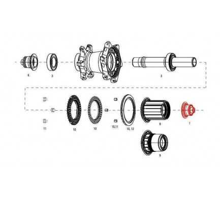 11.2018.033.002 - ZIPP END CAP DS REAR COGNITION NSW QR SRAM Množ. Uni