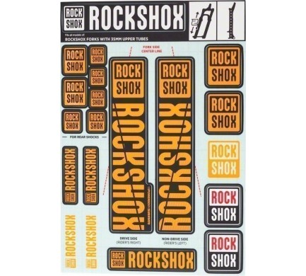 ROCKSHOX DECAL KIT 35MM NE02 ORANGE