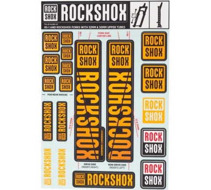 11.4318.003.499 - ROCKSHOX DECAL KIT 30/32/RS1 NE02 ORANGE Množ. Uni