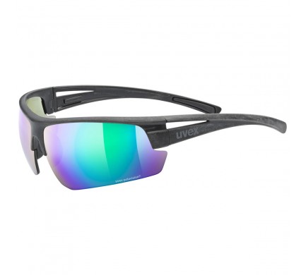 2021 UVEX BRÝLE SPORTSTYLE OCEAN POLAVISION, BLACK MAT / MIRROR GREEND (2270) Množ. Uni