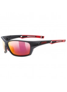 2022 UVEX BRÝLE SPORTSTYLE 232 P BLACK MAT RED / POLAVISION MIRROR RED (CAT. 3) Množ. Uni