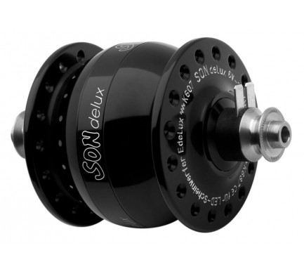 Nábojové dynamo SONdelux black, 32d, V-brzdy