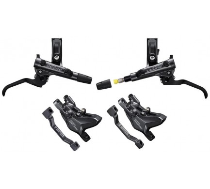 Brzda kotoučová SHIMANO Deore M6100 přední a zadní komplet bez kotoučů, (zadní J-kit)