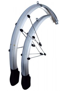 Blatníky set OLYMPIK 26" Lux se zástěrkou, 60mm, stříbrné