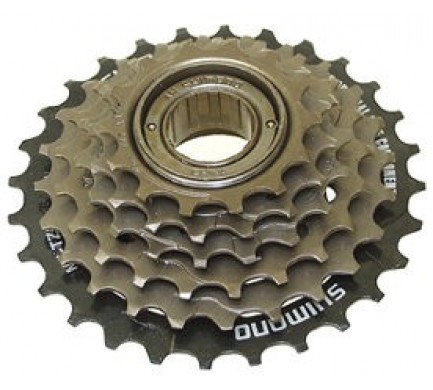 6-kolo SHIMANO MF-TZ206428 14-28 zubů, hnědé/černé