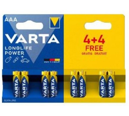 Alkalické baterie AAA Varta blistr 8 ks