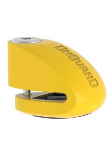 Zámek ONGUARD diskový s alarmem, žlutý, 6mm pin, 5-ti klíči (jeden s diodou), pouzdro