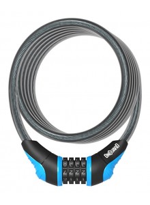 Zámek ONGUARD spirála 1800x10mm modrý, stavitelný kód, držák