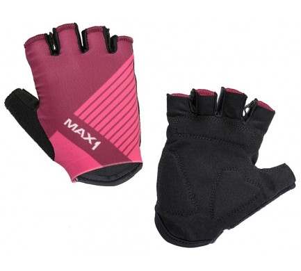Dětské krátkoprsté rukavice MAX1 Raceday 7-8 let fialovo/růžové Dětské krátkoprsté rukavice MAX1 Raceday 7-8 let fialovo/růžové
