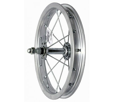 Zapletené kolo 12" přední Zinek ocelový náboj vč. velovložky Zapletené kolo 12" přední Zinek ocelový náboj vč. velovložky