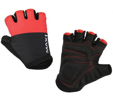 Dětské krátkoprsté rukavice MAX1 9-10 let černo/červené