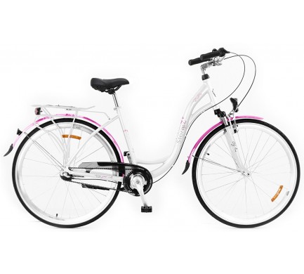 Kolo STORM Dublin Alu 26" 3sp. 17" bílé / fuchsiové