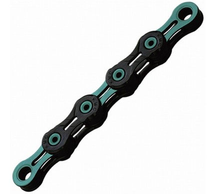 Řetěz KMC DLC 11 mentolovo/černý v krabičce 118 čl.