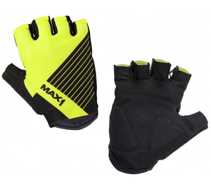 Dětské krátkoprsté rukavice MAX1 Raceday 5-6 let fluo žluto/černé