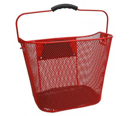 Koš přední oválný Klikfix City s držadlem červený