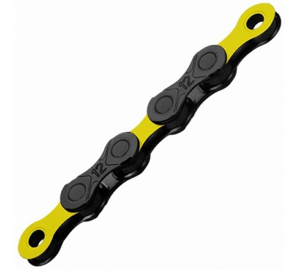 Řetěz KMC DLC 12 žluto/černý v krabičce 126 čl.