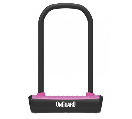 Zámek ONGUARD podkova 115x230x11mm, růžová, 2klíče, držák