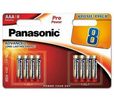 Alkalické baterie AAA Panasonic blistr 8 ks