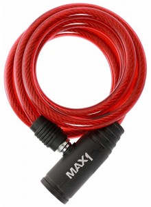 Zámek spirála MAX1 120x0,8cm červený