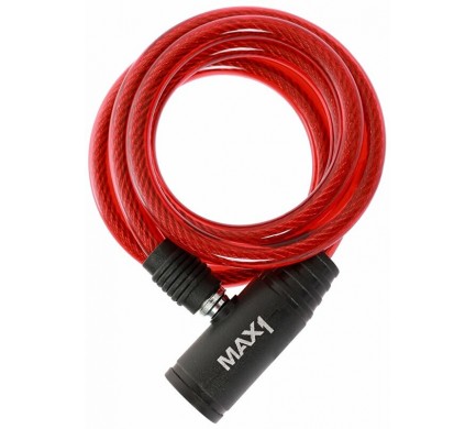 Zámek spirála MAX1 120x0,8cm červený