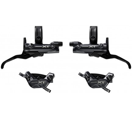 Brzda kotoučová SHIMANO XT M8220 čtyřpístková p+z komplet bez kotoučů a adapteru, J-kit, v krabičce