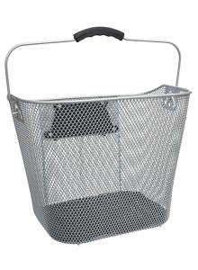 Koš přední oválný Klikfix City s držadlem stříbrný