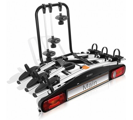 Nosič na tažné zařízení na 3 kola / elektrokola AROSO Main 3 Silver sklopný Nosič na tažné zařízení na 3 kola / elektrokola AROSO Main 3 Silver sklopný