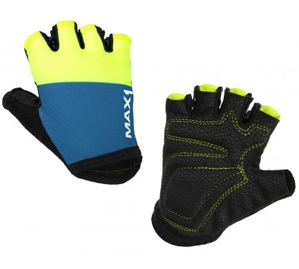 Dětské krátkoprsté rukavice MAX1 5-6 let modro/fluo žluté