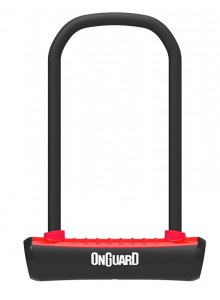 Zámek ONGUARD podkova 115x230x11mm, červená, 2klíče, držák