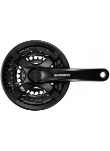 Kliky SHIMANO Tourney FC-TX501-L 170mm 42-34-24 zubů, černé s krytem, v krabičce