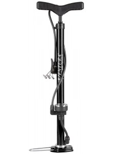 Hustilka  VENTURA nožní s manometrem černá