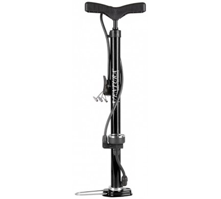 Hustilka  VENTURA nožní s manometrem černá