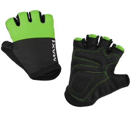 Dětské krátkoprsté rukavice MAX1 7-8 let černo/zelené