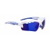 Brýle F RIDE PRO bílé diop.klip,modrá laser skla