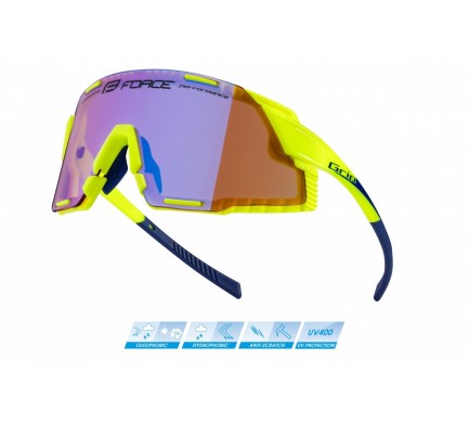 brýle FORCE GRIP fluo, fialové kontrast. sklo