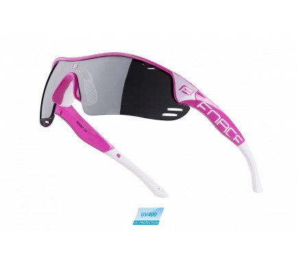 Brýle FORCE RACE PRO růžovo-bílé, černá laser skla Brýle FORCE RACE PRO růžovo-bílé, černá laser skla