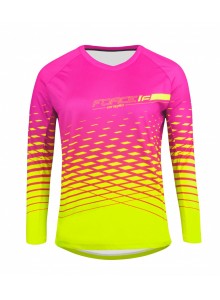 Dres F MTB ANGLE dámský dlouhý rukáv, růžovo-fluo S