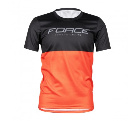 Dres FORCE KID MTB CHEERY, černo-oranžový 141-153