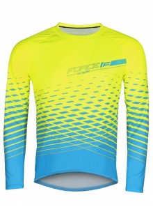 Dres FORCE MTB ANGLE dlouhý rukáv, fluo-modrý L