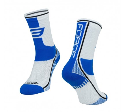 Ponožky FORCE LONG PLUS, modro-černo-bílé   L-XL