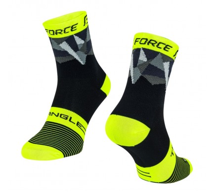 Ponožky FORCE TRIANGLE, černo-fluo-šedé L-XL