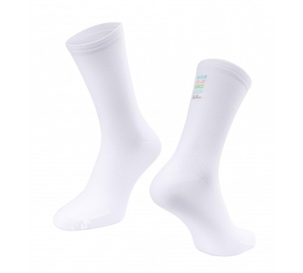 Ponožky FORCE COLOUR dlouhé, bílé L-XL/42-46