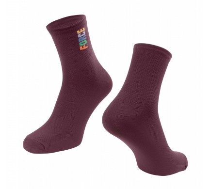 Ponožky FORCE COLOUR krátké, vínové L-XL/42-46