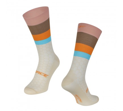 Ponožky FORCE FREEDOM,béžovo-oranžové L-XL /43 -47