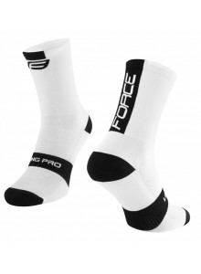 ponožky FORCE LONG PRO, bílo-černé L-XL/42-46