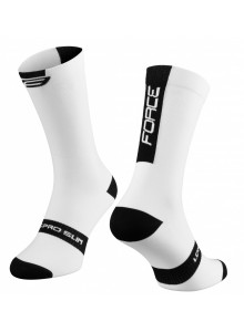 ponožky FORCE LONG PRO SLIM, bílo-černé S-M/36-41